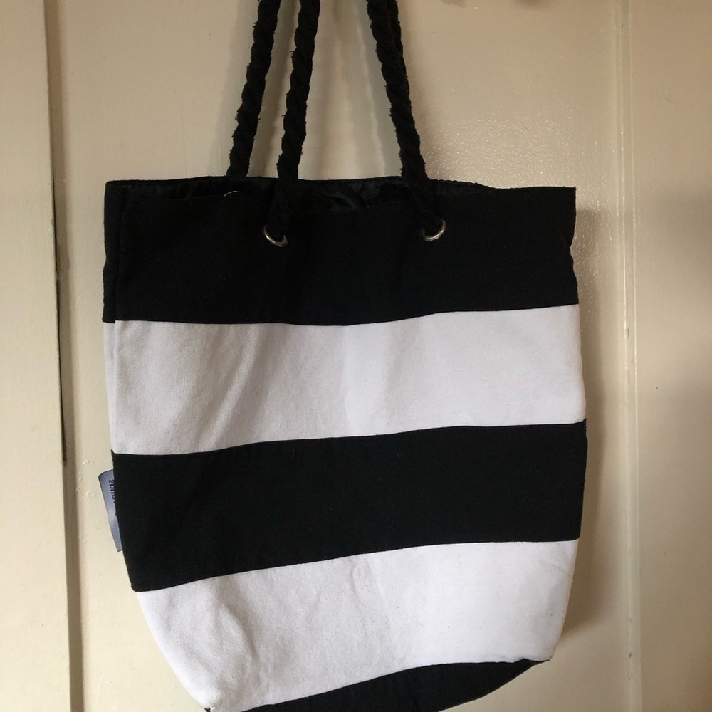 Black and White Striped Tote Bag